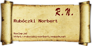Rubóczki Norbert névjegykártya