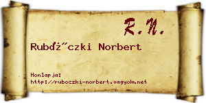 Rubóczki Norbert névjegykártya